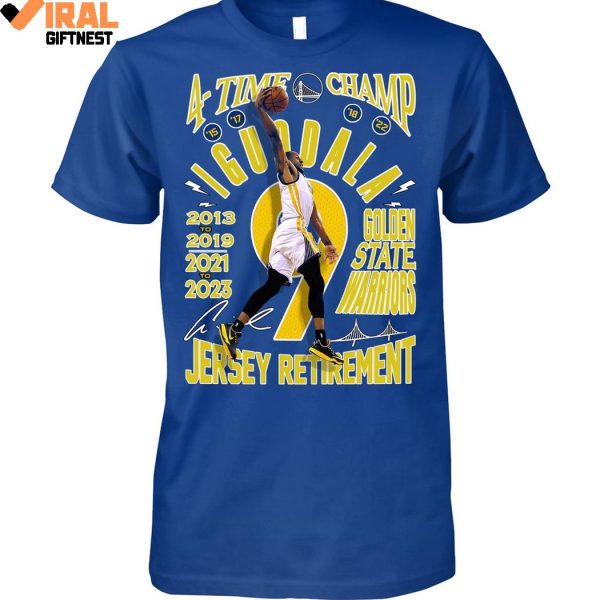 4-Time Champ Andre Iguodala x Golden State Warriors Jersey Retirement Limited Edition T-Shirts