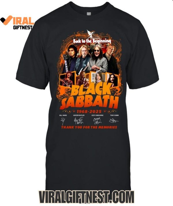 Back To The Beginning Black Sabbath 1968-2025 Thank You For The Memories Limited Edition T-Shirts