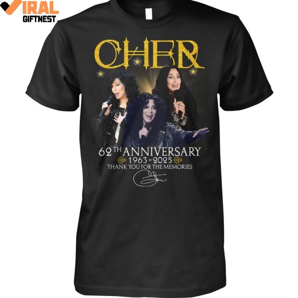 Cher 62nd Anniversary 1963-2025 Thank You For The Memories Limited Edition Shirts