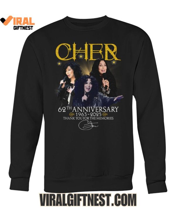 Cher 62nd Anniversary 1963-2025 Thank You For The Memories Limited Edition Shirts