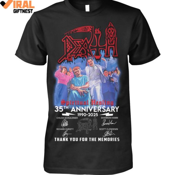 Death x Spiritual Healing 35th Anniversary 1990-2025 Thank You For The Memories Shirts