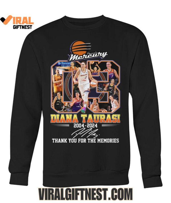 Diana Taurasi x Phoenix Mercury 2004-2024 Thank You For The Memories Shirts