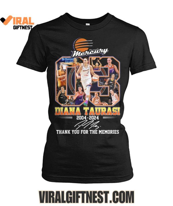 Diana Taurasi x Phoenix Mercury 2004-2024 Thank You For The Memories Shirts