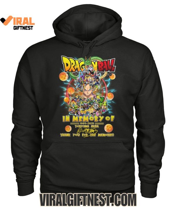 Dragon Ball x Akira Toriyama In Memory Of 1984-2025 Thank You For The Memories Shirts