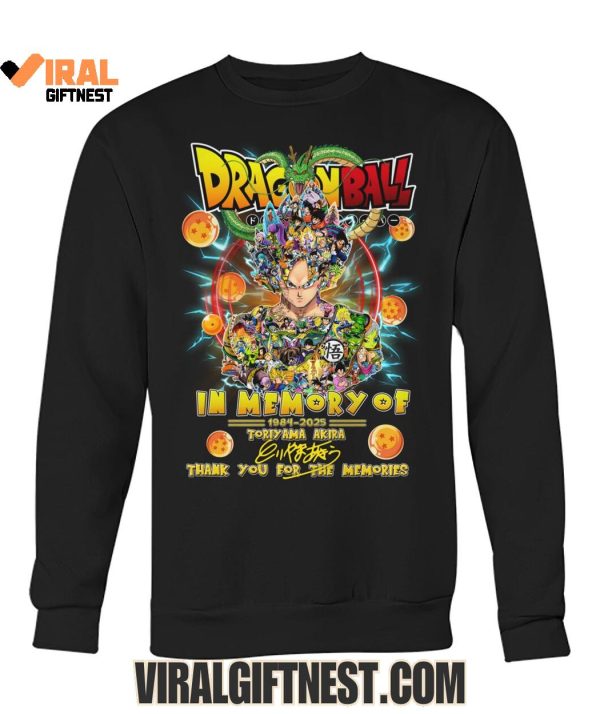 Dragon Ball x Akira Toriyama In Memory Of 1984-2025 Thank You For The Memories Shirts