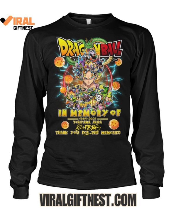 Dragon Ball x Akira Toriyama In Memory Of 1984-2025 Thank You For The Memories Shirts