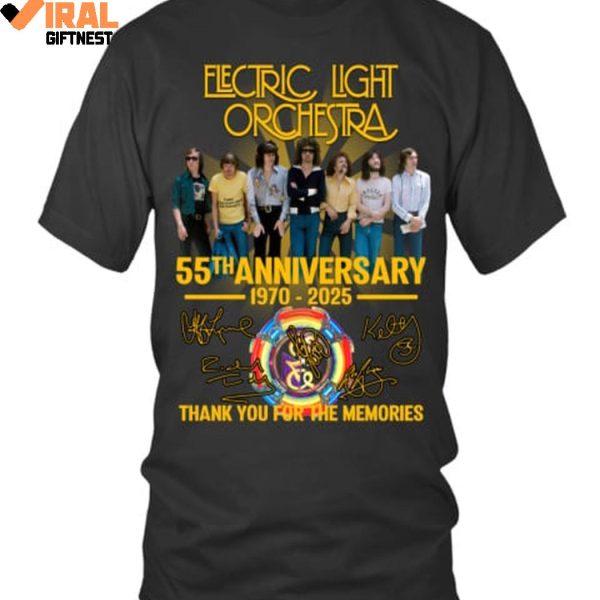 Electric Light Orchestra 55th Anniversary 1970-2025 Thank You For The Memories Shirts