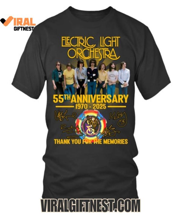 Electric Light Orchestra 55th Anniversary 1970-2025 Thank You For The Memories Shirts