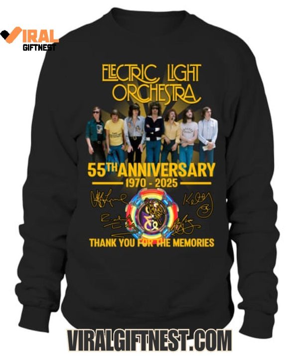 Electric Light Orchestra 55th Anniversary 1970-2025 Thank You For The Memories Shirts