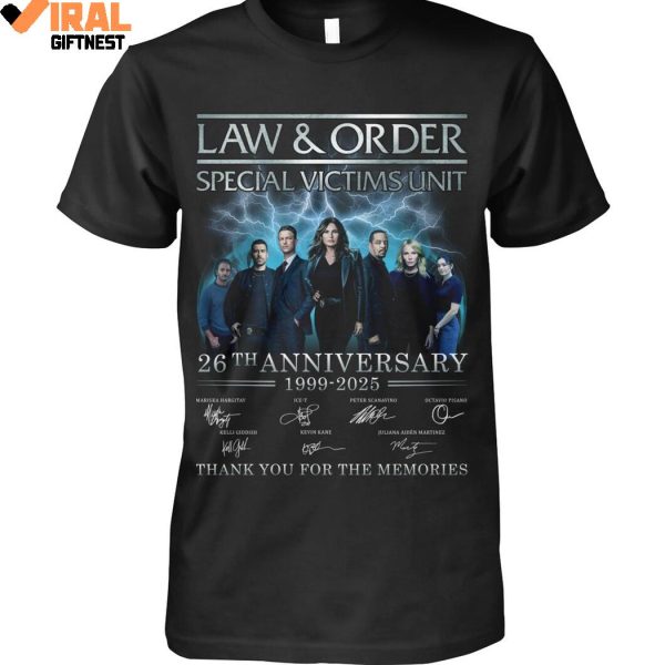 Law And Order Special Victims Unit 26th Anniversary 1999-2025 Thank You For The Memories Shirts