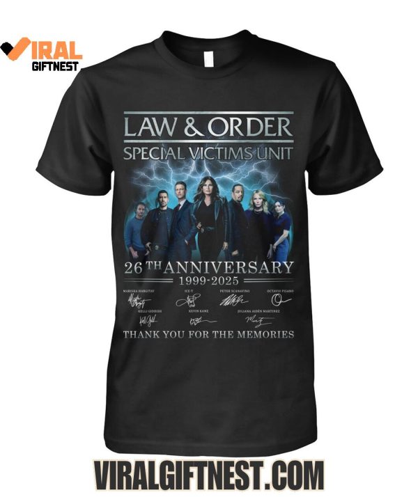 Law And Order Special Victims Unit 26th Anniversary 1999-2025 Thank You For The Memories Shirts