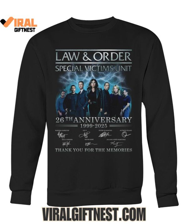 Law And Order Special Victims Unit 26th Anniversary 1999-2025 Thank You For The Memories Shirts