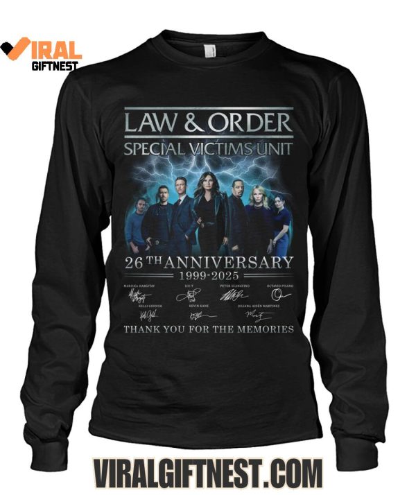 Law And Order Special Victims Unit 26th Anniversary 1999-2025 Thank You For The Memories Shirts