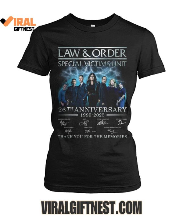 Law And Order Special Victims Unit 26th Anniversary 1999-2025 Thank You For The Memories Shirts