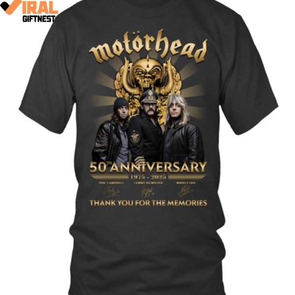 Motörhead 50th Anniversary 1975-2025 Thank You For The Memories Limited Edition Shirts