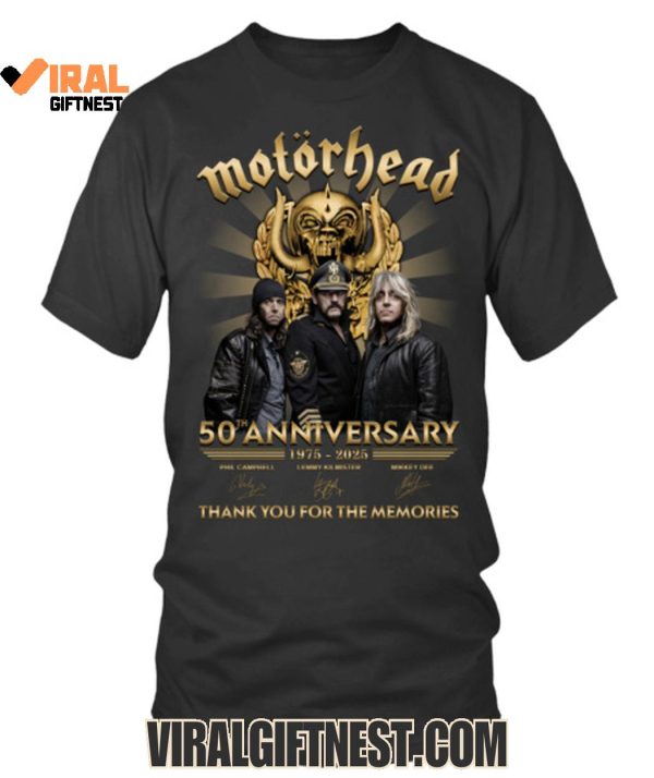 Motörhead 50th Anniversary 1975-2025 Thank You For The Memories Limited Edition Shirts