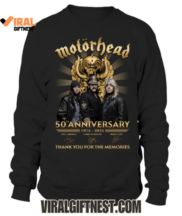 Motörhead 50th Anniversary 1975-2025 Thank You For The Memories Limited Edition Shirts