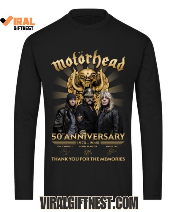 Motörhead 50th Anniversary 1975-2025 Thank You For The Memories Limited Edition Shirts