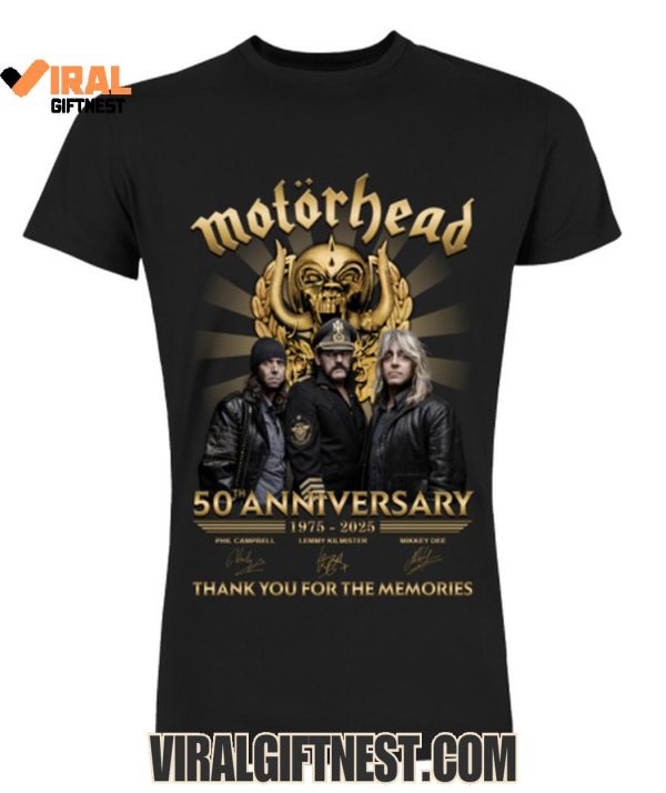 Motörhead 50th Anniversary 1975-2025 Thank You For The Memories Limited Edition Shirts