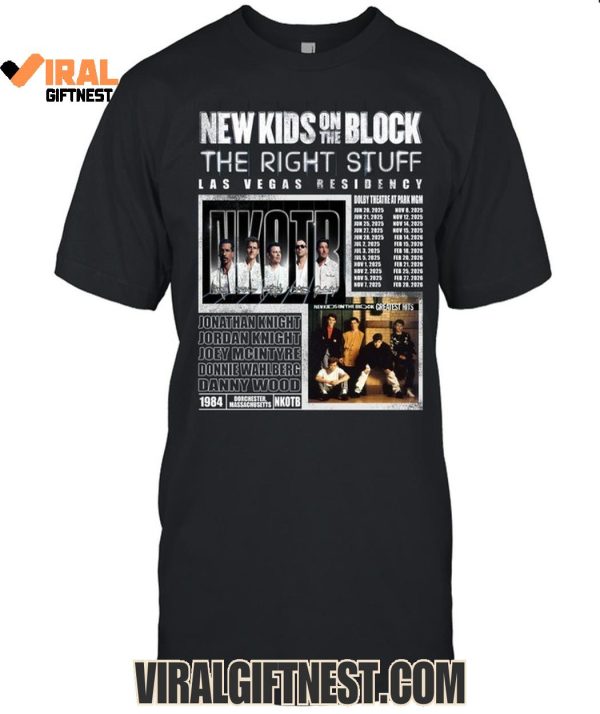 New Kids On The Block 2025 The Right Stuff Las Vegas Residency Limited Edition Shirts