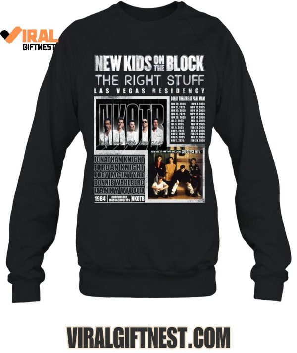 New Kids On The Block 2025 The Right Stuff Las Vegas Residency Limited Edition Shirts