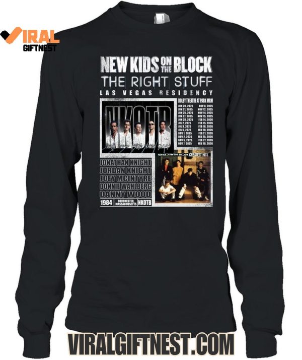 New Kids On The Block 2025 The Right Stuff Las Vegas Residency Limited Edition Shirts