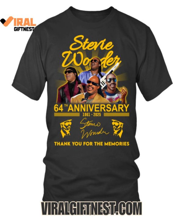 Stevie Wonder 64th Anniversary 1961-2025 Thank You For The Memories Limited Edition T-Shirts