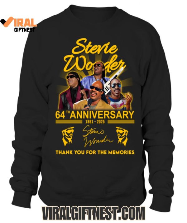 Stevie Wonder 64th Anniversary 1961-2025 Thank You For The Memories Limited Edition T-Shirts