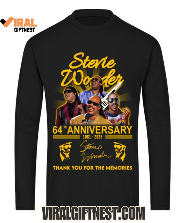 Stevie Wonder 64th Anniversary 1961-2025 Thank You For The Memories Limited Edition T-Shirts