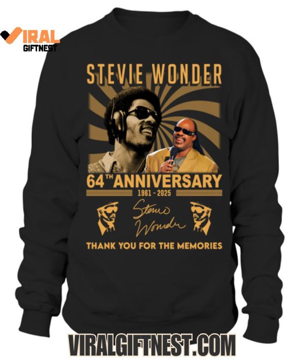 Stevie Wonder 64th Anniversary 1961-2025 Thank You For The Memories T-Shirts