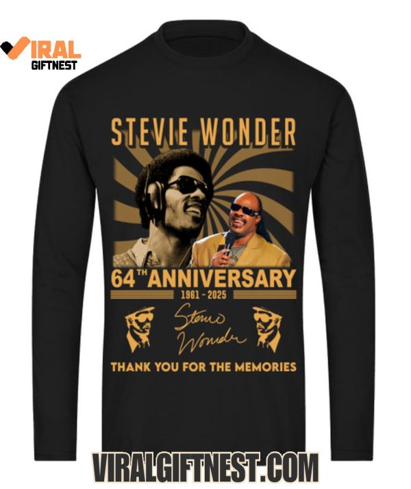 Stevie Wonder 64th Anniversary 1961-2025 Thank You For The Memories T-Shirts