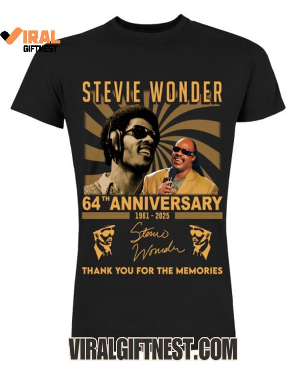 Stevie Wonder 64th Anniversary 1961-2025 Thank You For The Memories T-Shirts