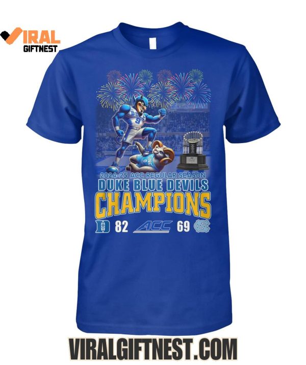 2024-2025 ACC Regular Season Champions Duke Blue Devils Men’s Basketball Limited Edition Shirts