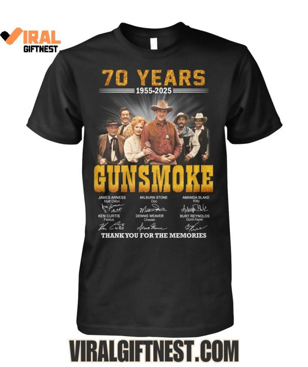 70 Years 1955-2025 Gunsmoke Thank You For The Memories Limited Edition Shirts