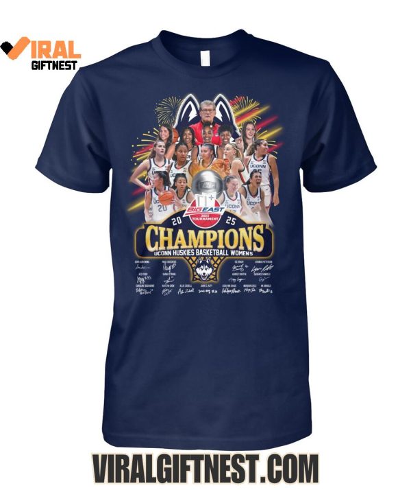 Big East Tournament 2025 Champions UConn Huskies Women’s Basketball New Limited Edition Shirts