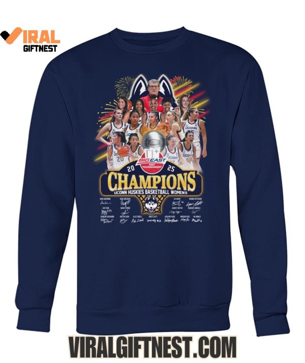 Big East Tournament 2025 Champions UConn Huskies Women’s Basketball New Limited Edition Shirts