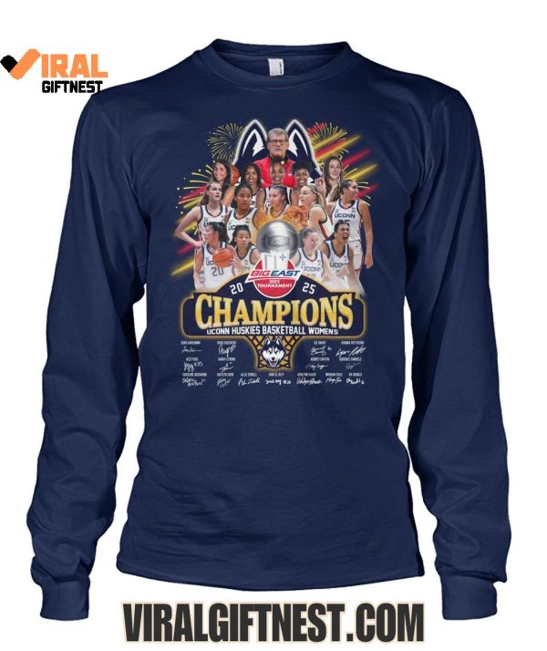 Big East Tournament 2025 Champions UConn Huskies Women’s Basketball New Limited Edition Shirts