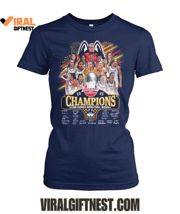 Big East Tournament 2025 Champions UConn Huskies Women’s Basketball New Limited Edition Shirts