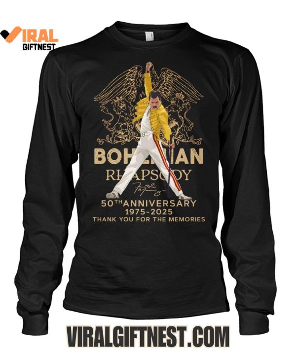 Bohemian Rhapsody 50th Anniversary 1975-2025 Thank You For The Memories Shirts