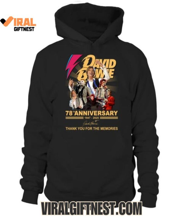 David Bowie 78th Anniversary 1947-2025 Thank You For The Memories Shirts