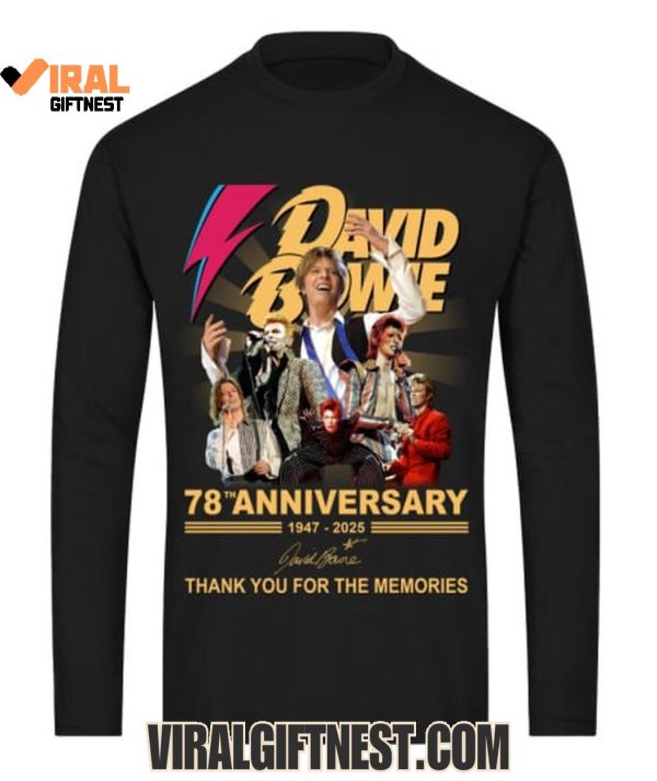 David Bowie 78th Anniversary 1947-2025 Thank You For The Memories Shirts