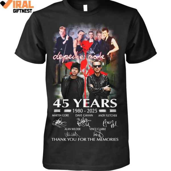 Depeche Mode 45 Years 1980-2025 Thank You For The Memories Limited Edition Shirts