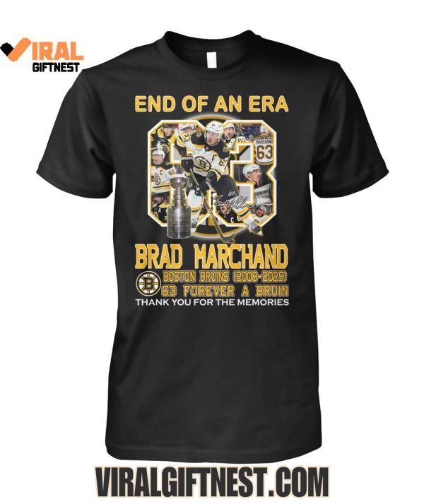 End Of An Era Brad Marchand x Boston Bruins Thank You For The Memories Shirts