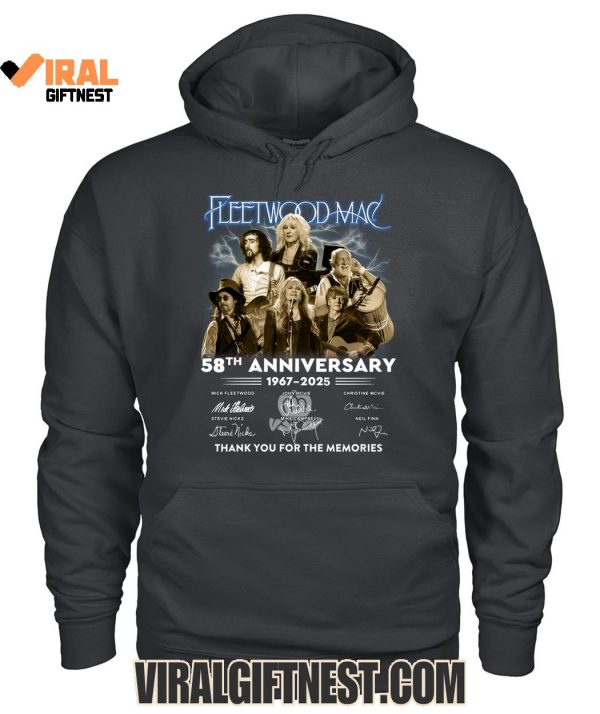 Fleetwood Mac 58th Anniversary 1967-2025 Thank You For The Memories Shirts