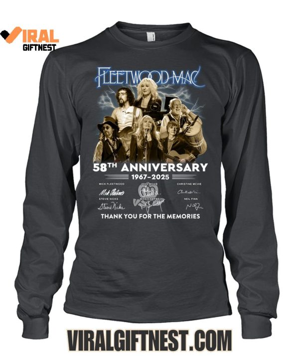 Fleetwood Mac 58th Anniversary 1967-2025 Thank You For The Memories Shirts