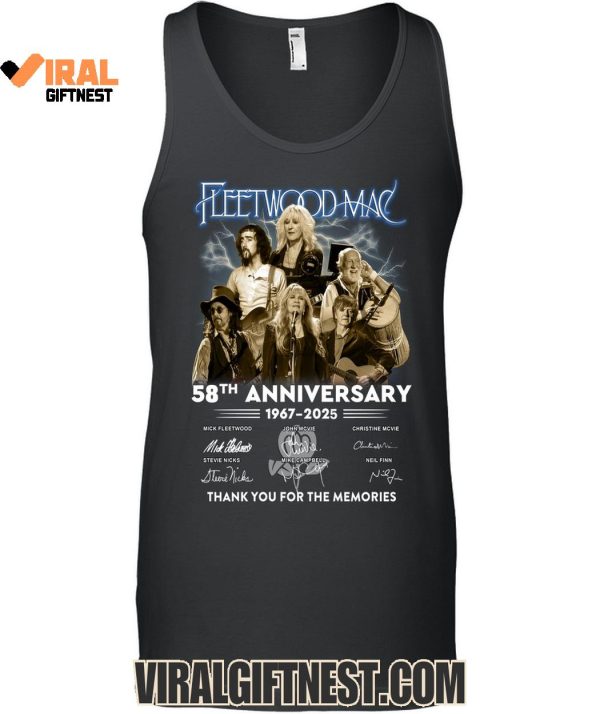 Fleetwood Mac 58th Anniversary 1967-2025 Thank You For The Memories Shirts