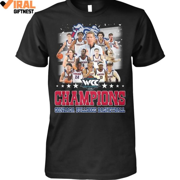 Gonzaga Bulldogs Men’s Basketball WCC 2025 Champions Limited Edition Shirts