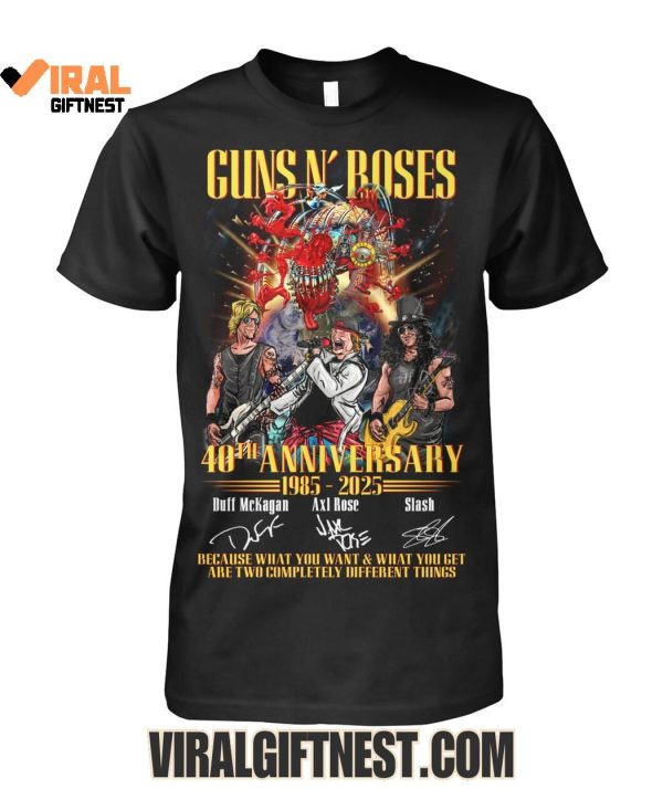 Gun N’ Roses 40th Anniversary 1985-2025 Limited Edition Shirts