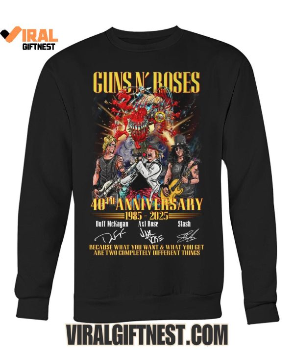 Gun N’ Roses 40th Anniversary 1985-2025 Limited Edition Shirts