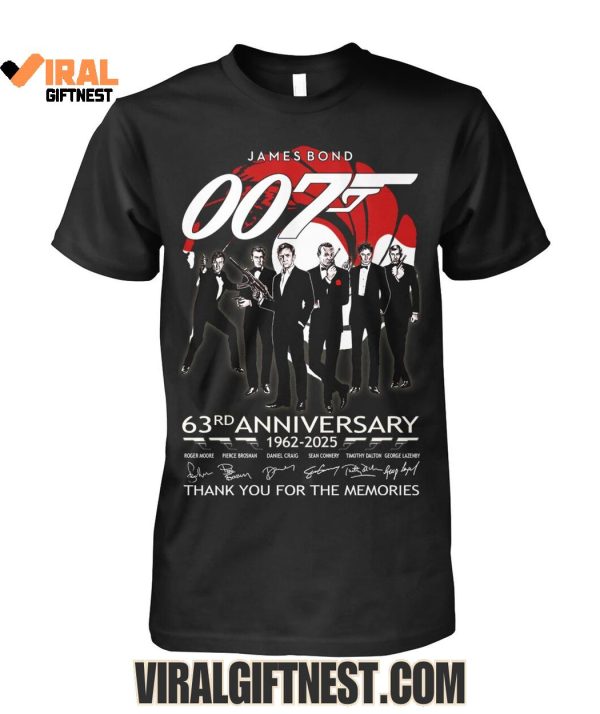 James Bond “007” 63rd Anniversary 1962-2025 Thank You For The Memories Limited Edition Shirts